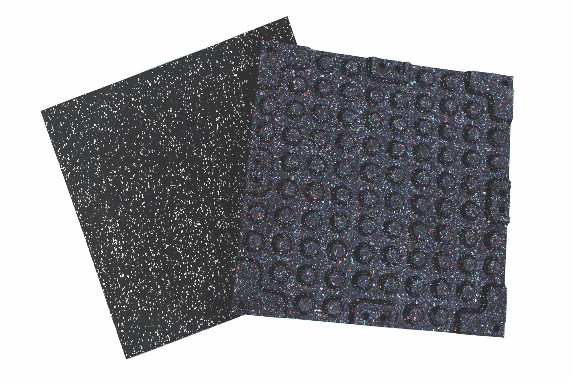 Rubber Impact Tiles | 19.5" x 19.5"x 1" Grey Flaked