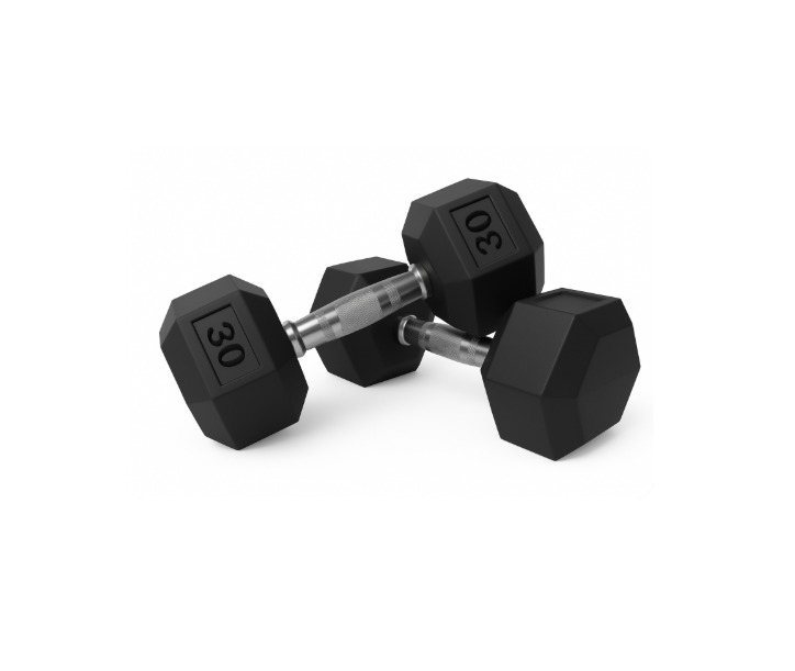 REV Hexagonal Rubber Dumbbells